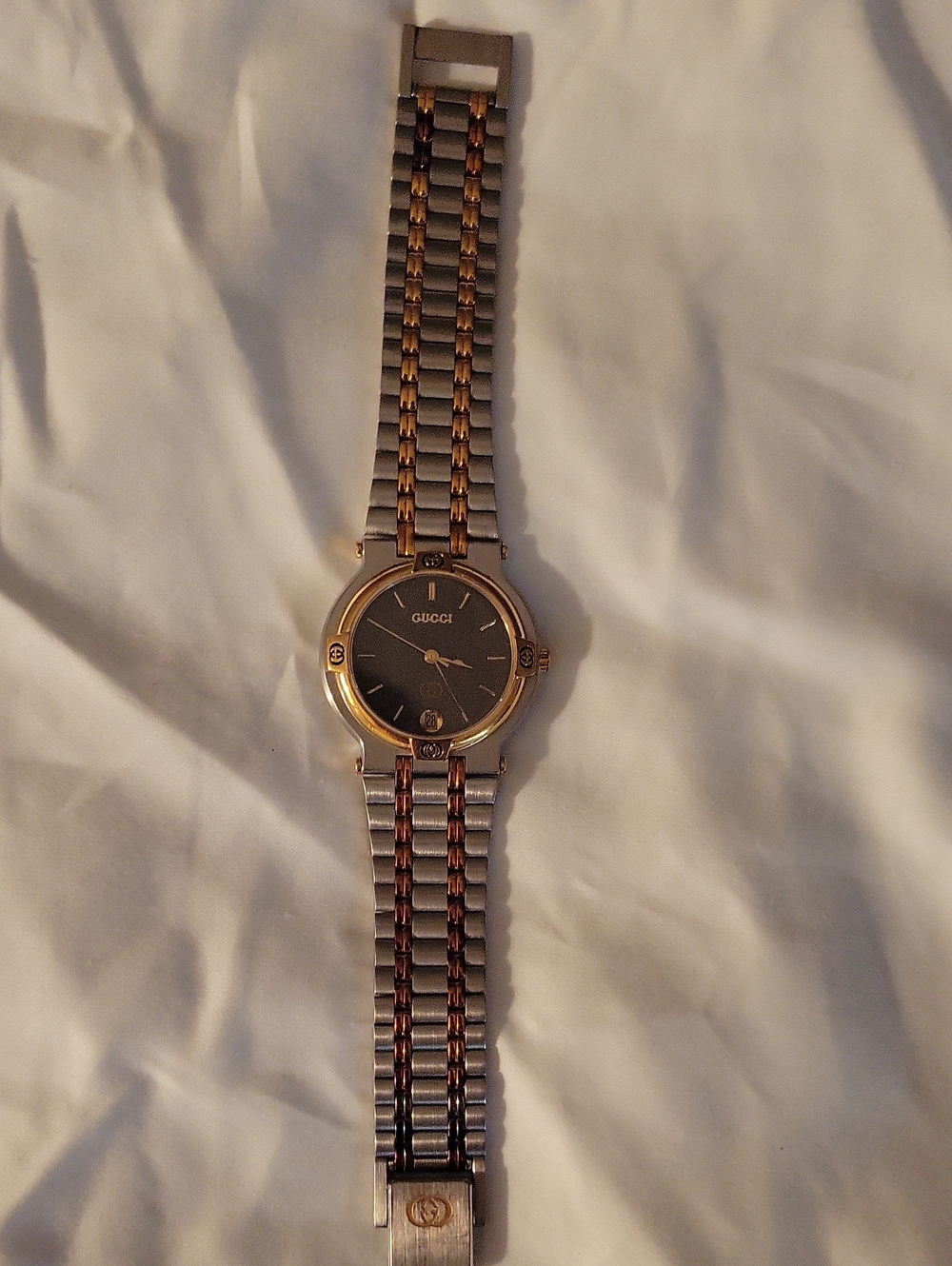 Gucci Two-Tone Unsex Watch with Brown Dial and Gold Accents 33mm Case